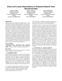 Close and Loose Associations in Keyword Search from Structural Data