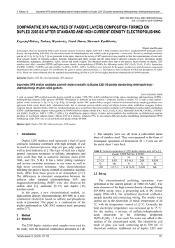 comparative xps analyses of passive layers composition formed on