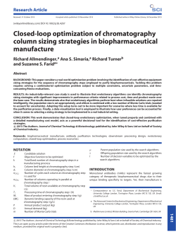 Closed-loop optimization of chromatography column sizing