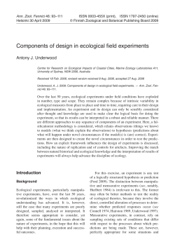 Components of design in ecological field experiments