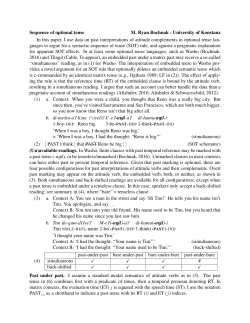 Sequence of optional tense M. Ryan Bochnak