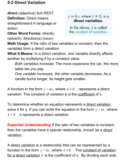 52 Direct Variation