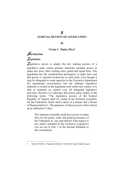 JUDICIAL REVIEW OF LEGISLATION