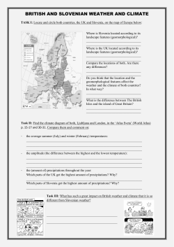 BRITISH AND SLOVENIAN WEATHER AND CLIMATE
