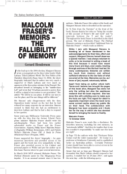 malcolm fraser`s memoirs – the fallibility of