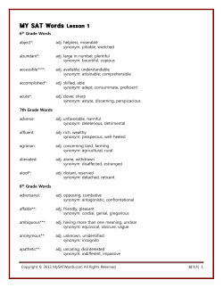 My SAT Words Lesson 1 (March 22, 2013).