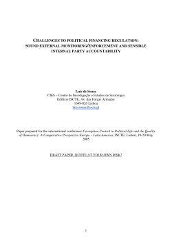 challenges to political financing regulation: sound external