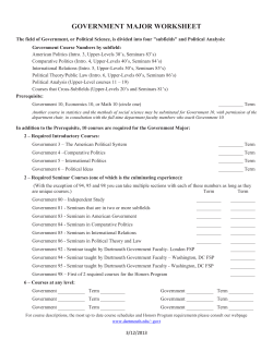 GOVERNMENT MAJOR WORKSHEET