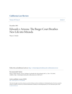 Edwards v. Arizona: The Burger Court Breathes New Life into Miranda