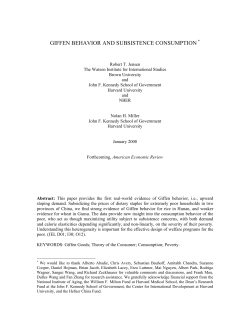Giffen Behavior and Subsistence Consumption