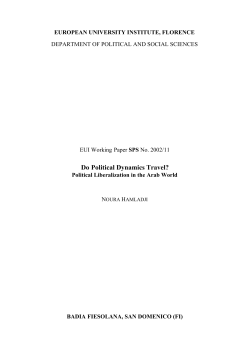 Do Political Dynamics Travel? - Cadmus, EUI Research Repository