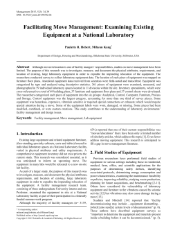 Facility management, Move management, Lab equipment