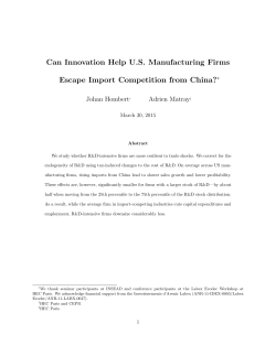 Can Innovation Help US Manufacturing Firms Escape Import