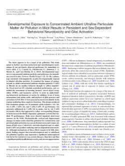 Developmental Exposure to Concentrated Ambient Ultrafine