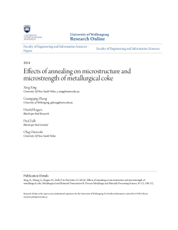 Effects of annealing on microstructure and - Research Online
