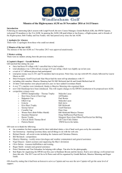 Minutes of AGM November 2016