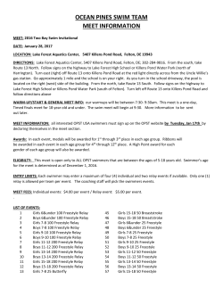 OCEAN PINES SWIM TEAM MEET INFORMATION