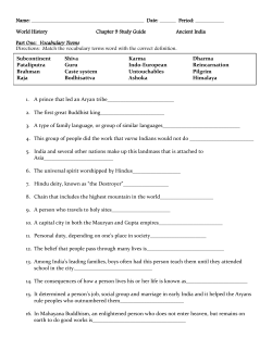 Name: Date: Period: World History Chapter 9 Study Guide Ancient