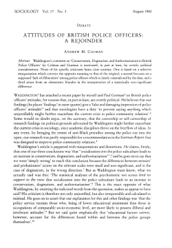 Attitudes of British police officers: A rejoinder