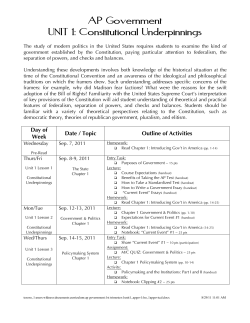 AP Government UNIT 1: Constitutional Underpinnings