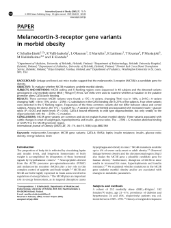 PAPER Melanocortin-3-receptor gene variants in morbid