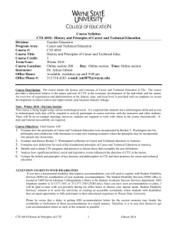 Course Syllabus CTE 6010 - College of Education