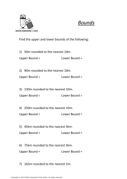 Bounds - Maths Homework Help Online