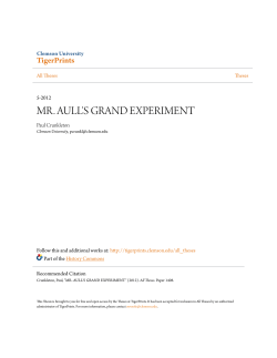 mr. aull`s grand experiment - TigerPrints