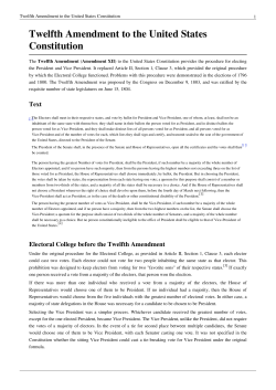 Twelfth Amendment to the United States Constitution
