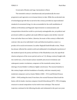 Crossroads of Boulez and Cage: Automatism in Music