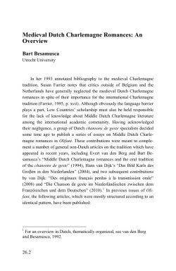 Medieval Dutch Charlemagne Romances: An Overview