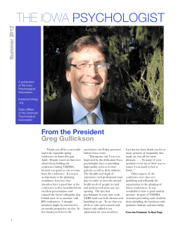 IPA Summer 2012 - Iowa Psychological Association