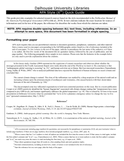APA Style Guide - Dal Libraries