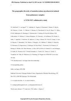 The geographic diversity of nontuberculous mycobacteria isolated