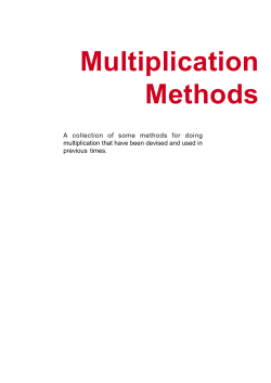 Multiplication Methods