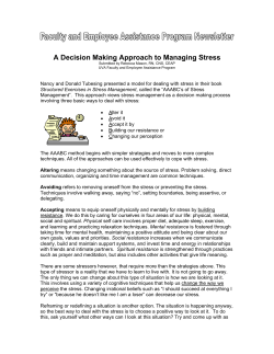 Cognitive approaches to managing stress