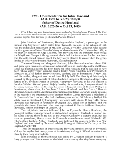 Docum John Howland - The Documented Genealogy of Curtis Lynn