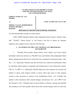 Schultz v. Medina Valley Independent School District
