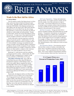Trade Is the Best Aid for Africa - National Center for Policy Analysis