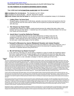 to the parents of students entering eighth grade