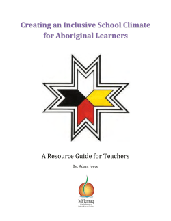 Creating an Inclusive School Climate for Aboriginal Learners