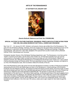 ARTS OF THE RENAISSANCE