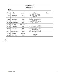Pre-Calculus Chapter 1 Name