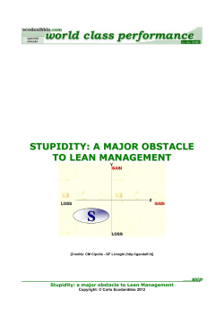 stupidity: a major obstacle to lean management