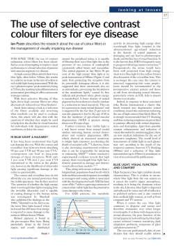 The use of selective contrast colour filters for eye disease