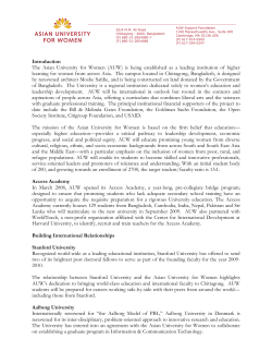 (AUW) is being established as a leading institution of higher