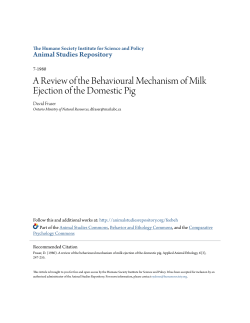 A Review of the Behavioural Mechanism of Milk Ejection of the