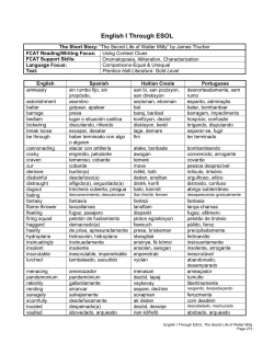English I Through ESOL - The School District of Palm Beach County