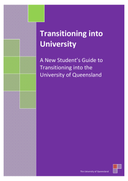 New Student Transition - University of Queensland