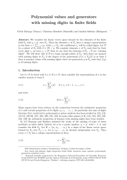 Polynomial values and generators with missing digits in finite